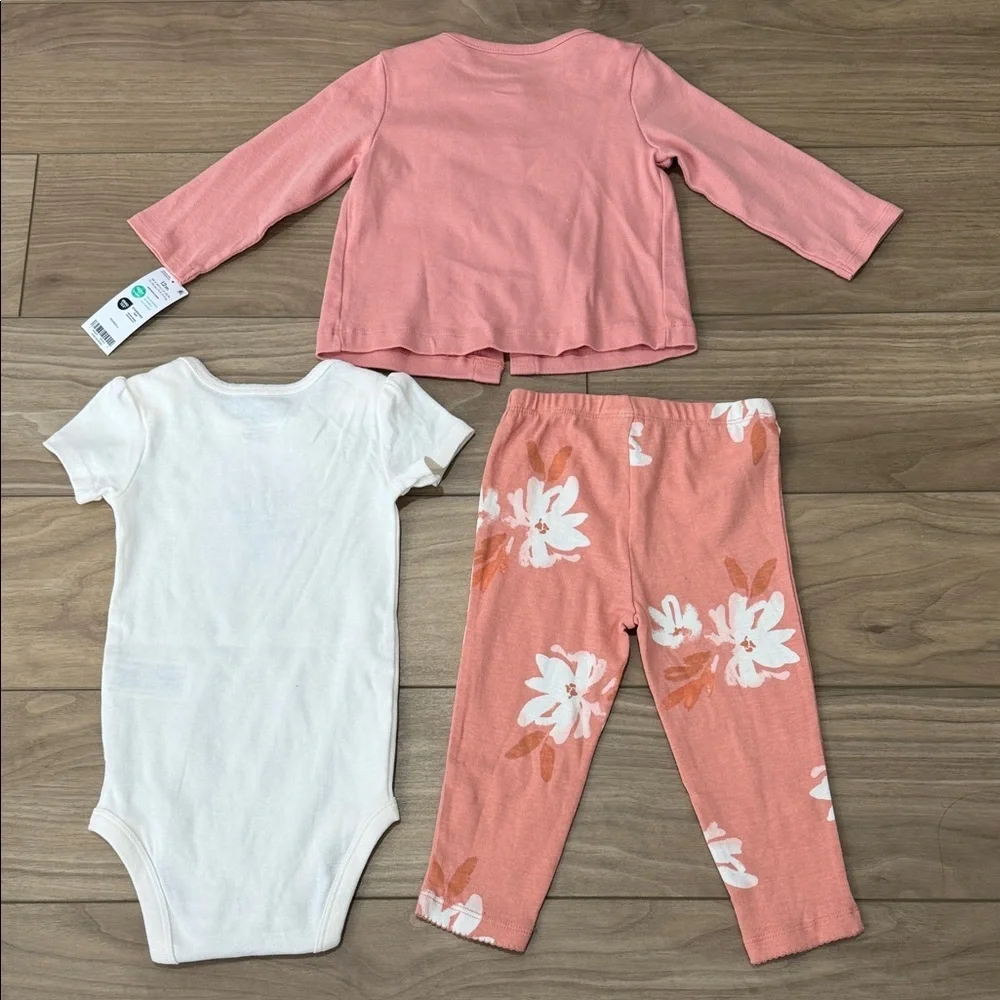 Carter's Coral and White Baby Outfit Set